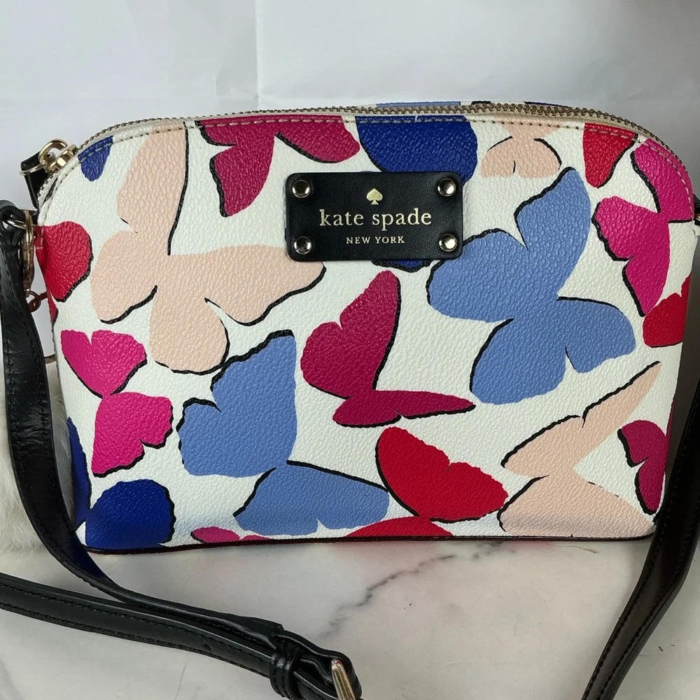 Kate Spade New York Wellesley Festive Butterflies Multi‎ Crossbody Small Bag - Picture 4 of 13
